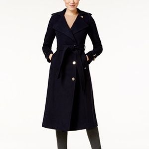 Michael Kors Maxi trench coat in navy blue